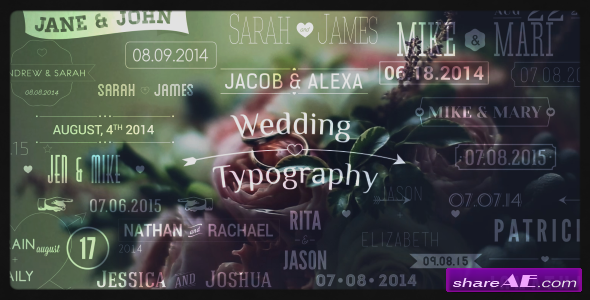 Wedding Typography Titles � Dates and Names - After Effects Project (Videohive)