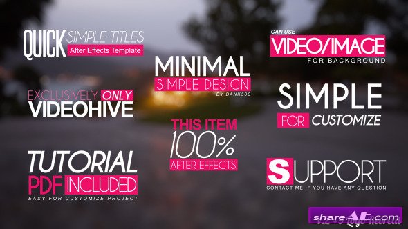 Quick Simple Title Openers - After Effects Project (Videohive)