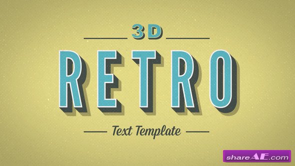 Videohive 3D Retro Kinetic Typography - After Effects Projects