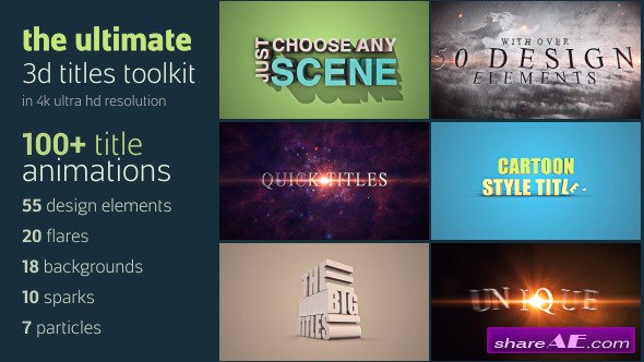 Videohive Ultimate 3D Titles Toolkit - After Effects Templates