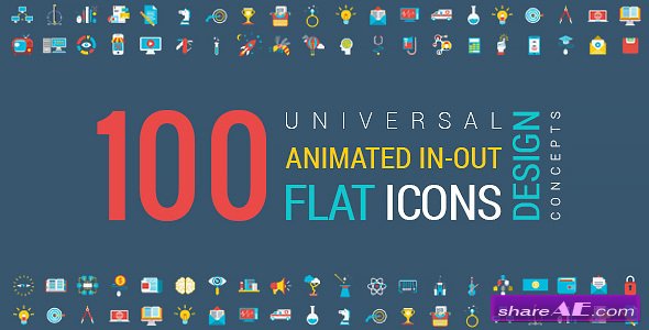 Animated Flat Icons and Concepts Pack - Videohive
