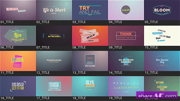 Videohive Motion Titles Pack - After Effects Templates