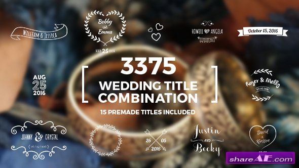 Videohive Elegant Wedding Title Combination Pack - After Effects Templates
