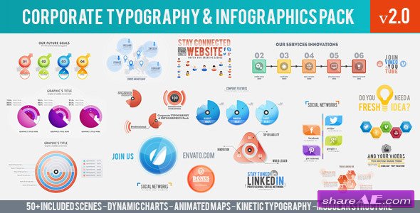 Videohive Corporate Typography & Infographics Pack