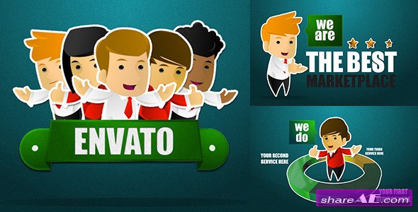 Videohive Corporate Sticker Cartoon with Kinetic Typo
