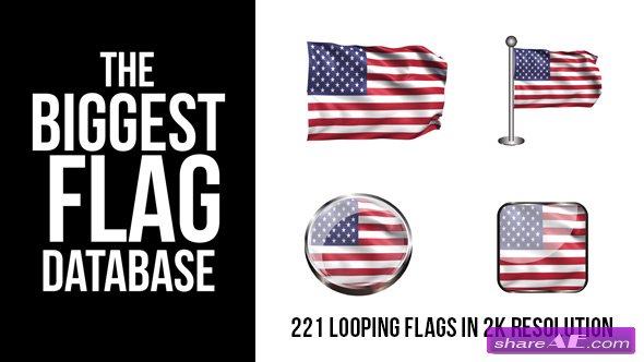 Videohive 221 Looping World Flags
