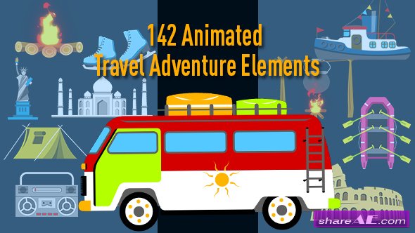 Videohive Animated Travel Adventure Elements