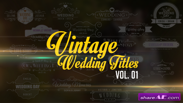 Videohive Vintage Wedding Titles vol. 01
