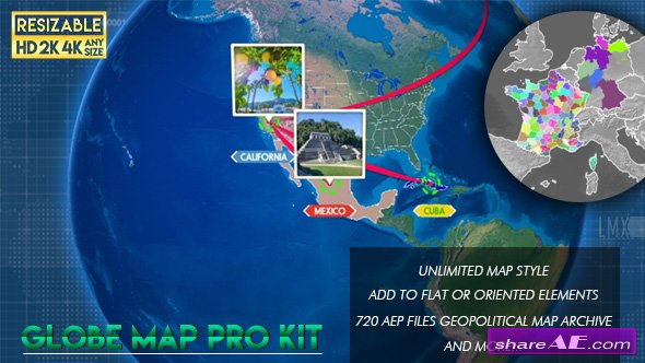 Videohive Globe Map Pro Kit