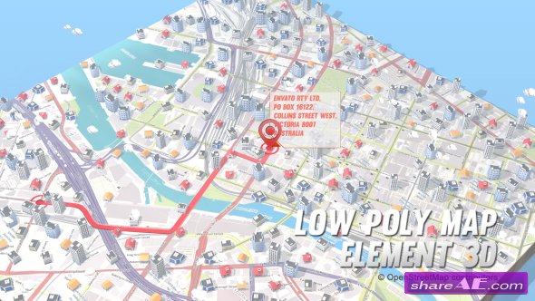 Videohive Lowpoly Map Element 3D