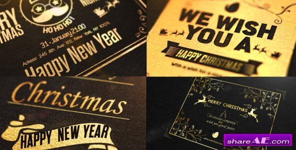 Videohive Christmas Golden Card