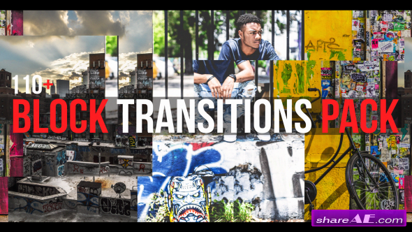 Videohive Block Transitions Pack | 110 +