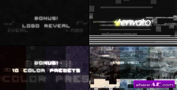 Videohive Digital Glitch effects and 10 color presets