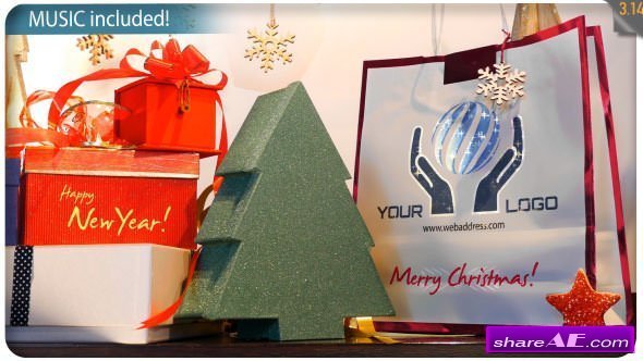 Videohive Christmas Gifts Logo - Storefront Digital Signage
