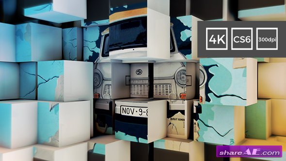 Videohive 3D Cubes Wall Slideshow in 4K