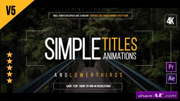 Videohive Gold Simple Titles v5.3