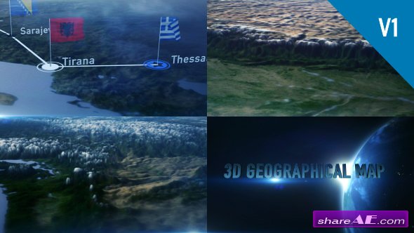 Videohive 3D Geographical Map