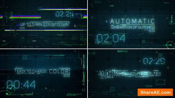 Videohive Hi-Tech Glitches (Countdown and Titles)