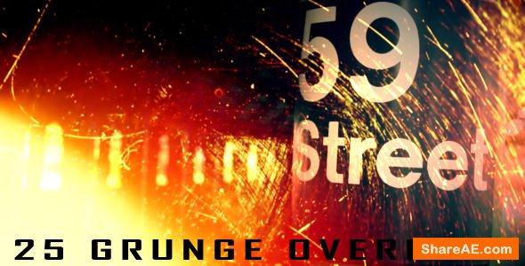 Videohive 25 Grunge Overlays - Motion Graphics