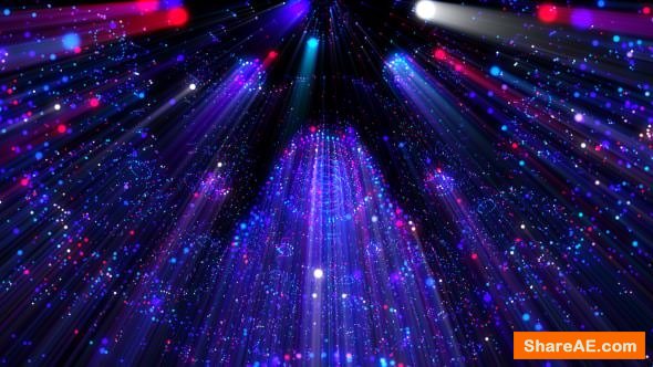Videohive Particles Rays Stage Hall VJ Loop - Motion Graphic