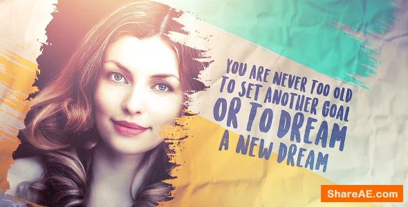 Videohive Brush Stroke slideshow Images and Quotes (2 Versions)