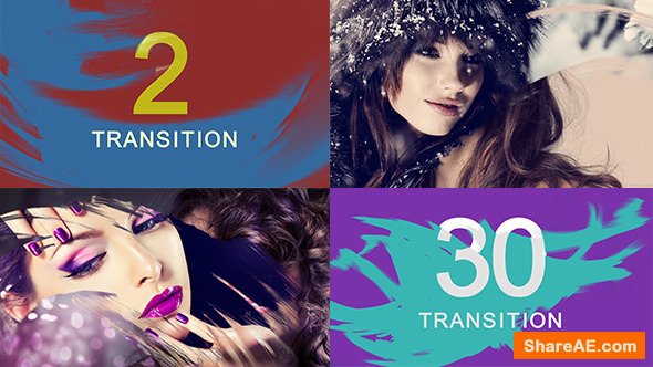 Videohive Oil Paint Brush Transition Pack