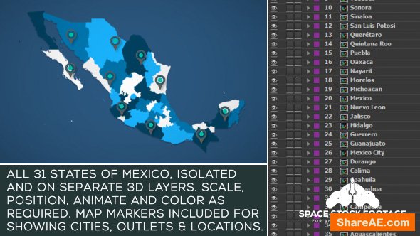 Videohive Mexico Map Kit