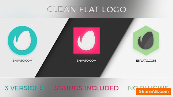 Videohive Clean Flat Logo 3 in 1