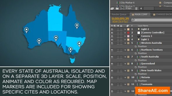 Videohive Australia Map Kit