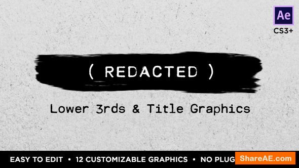 Videohive Redacted Titles and Lower Thirds