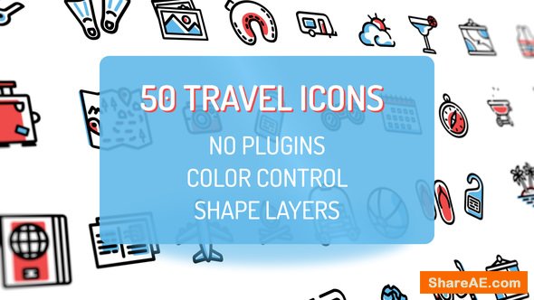 Videohive Travel Holiday Flat Icons