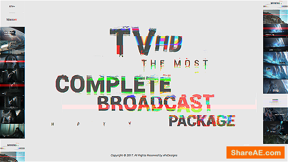 Videohive Glitch TV Complete Broadcast Graphics Package
