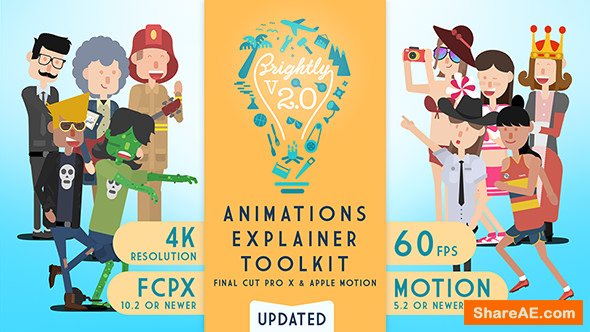 Videohive Brightly | Animations Explainer Toolkit - Final Cut Pro X & Apple Motion