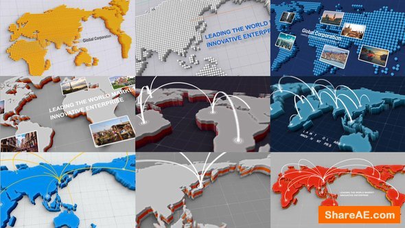 Videohive 3D World Map Kit