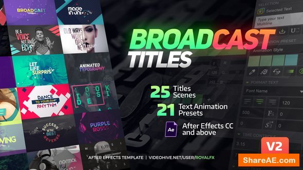 Videohive TypeX - Text Animation Tool | Broadcast Pack: Modern Colorful Typography Titles v2.0.3