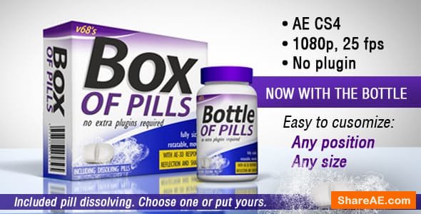 Videohive 3D Medicine Box And Bottle