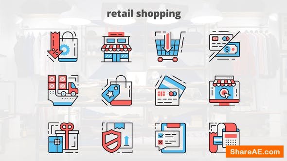 Videohive Retail Shoping – Thin Line Icons