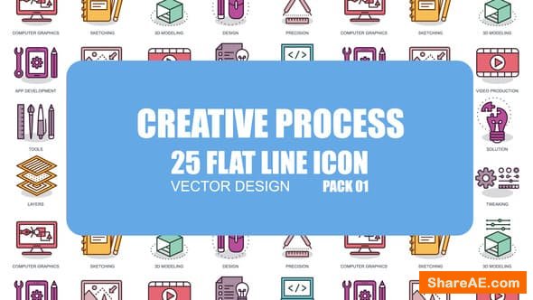 Videohive Creative Process - Flat Animation Icons