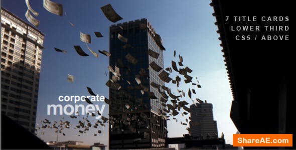 Videohive Corporate Money - Cash Flying Between Skyscrapers