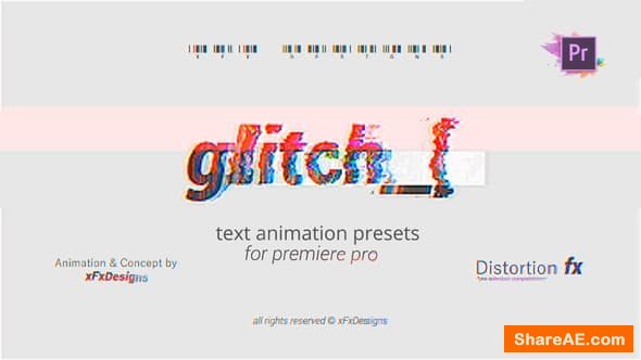 Videohive Project-x Glitch 30 Text Presets For Premiere Pro | Mogrt