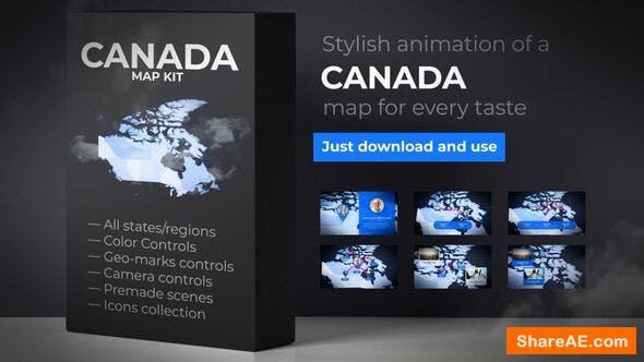 Videohive Canada Map - Canadian Map Kit