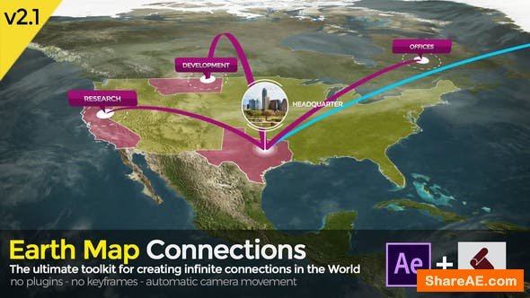 Videohive Earth Map Connections V2.1