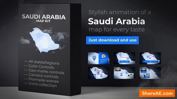 Videohive Saudi Arabia Map - Kingdom of Saudi Arabia Map Kit