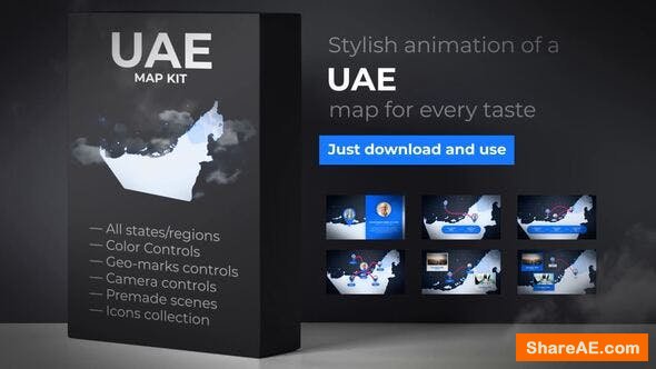Videohive United Arab Emirates Map - Emirates UAE Map Kit