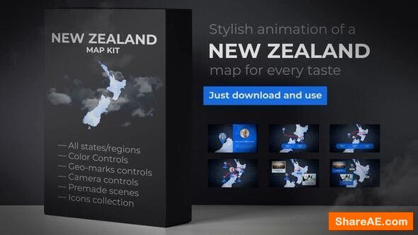 Videohive New Zealand Map - Aotearoa NZ New Zealand Map Kit