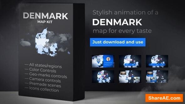 Videohive Denmark Map - Kingdom of Denmark Map Kit