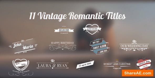 Videohive 11 Vintage Romantic Titles