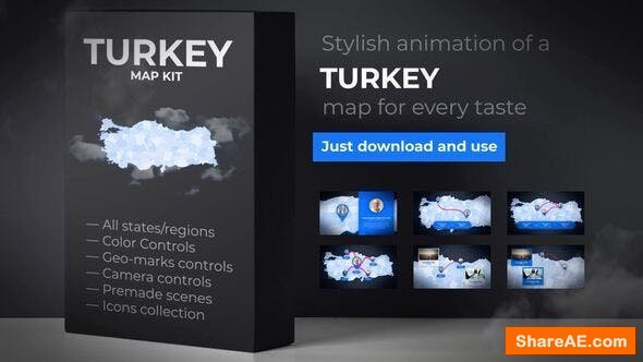 Videohive Turkey Map - Republic of Turkey Map Kit