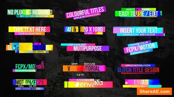 Videohive Colourful Glitch Titles 2 - Final Cut Pro
