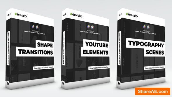 Videohive Typography Scenes, Lower Thirds, YouTube Kit and Shape Transitions - Final Cut Pro